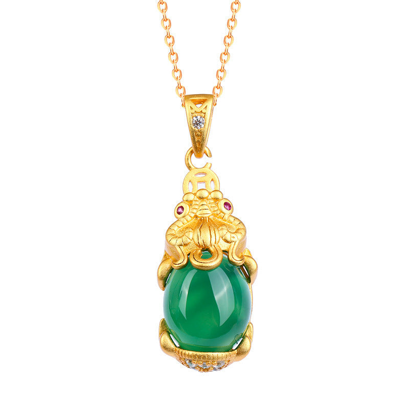 Fortune Jewel Natural Jade PiXiu Balance Necklace
