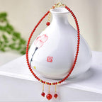 Fortune Jewel Red Agate Confidence Calm Anklet