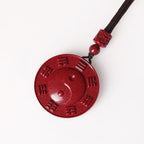 Fortune Jewel Cinnabar Yin Yang Bagua Blessing Necklace Pendant