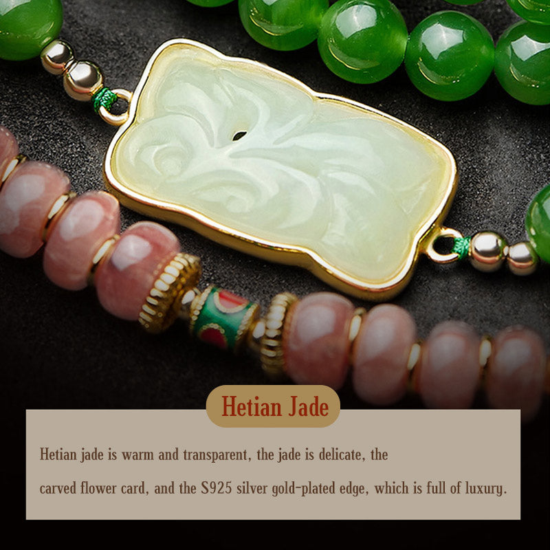 Fortune Jewel 108 Mala Beads Cyan Jade Red Agate Laughing Buddha Luck Bracelet Fortune Jewel