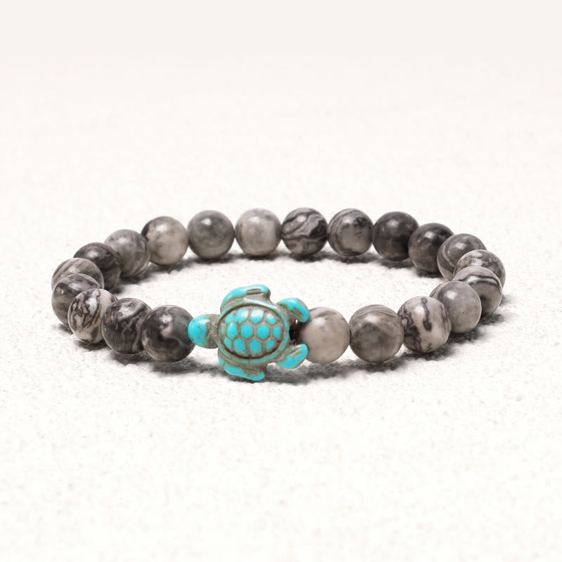 Fortune Jewel Natural Stone Sea Turtle Turquoise Blessing Bracelet