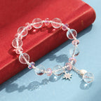 Fortune Jewel White Crystal Pink Crystal Protection Star Charm Bracelet