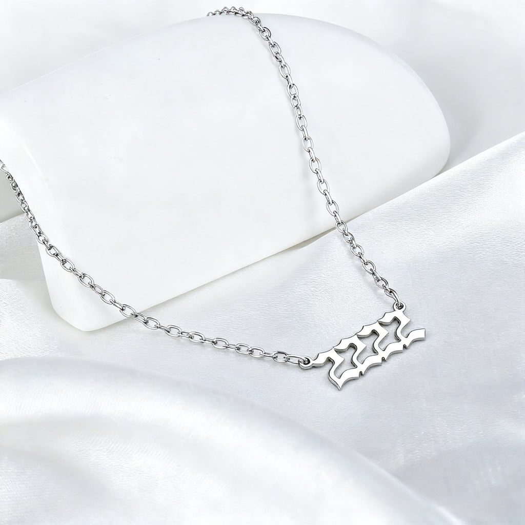 Stainless Steel Angel Number 2222 Necklace
