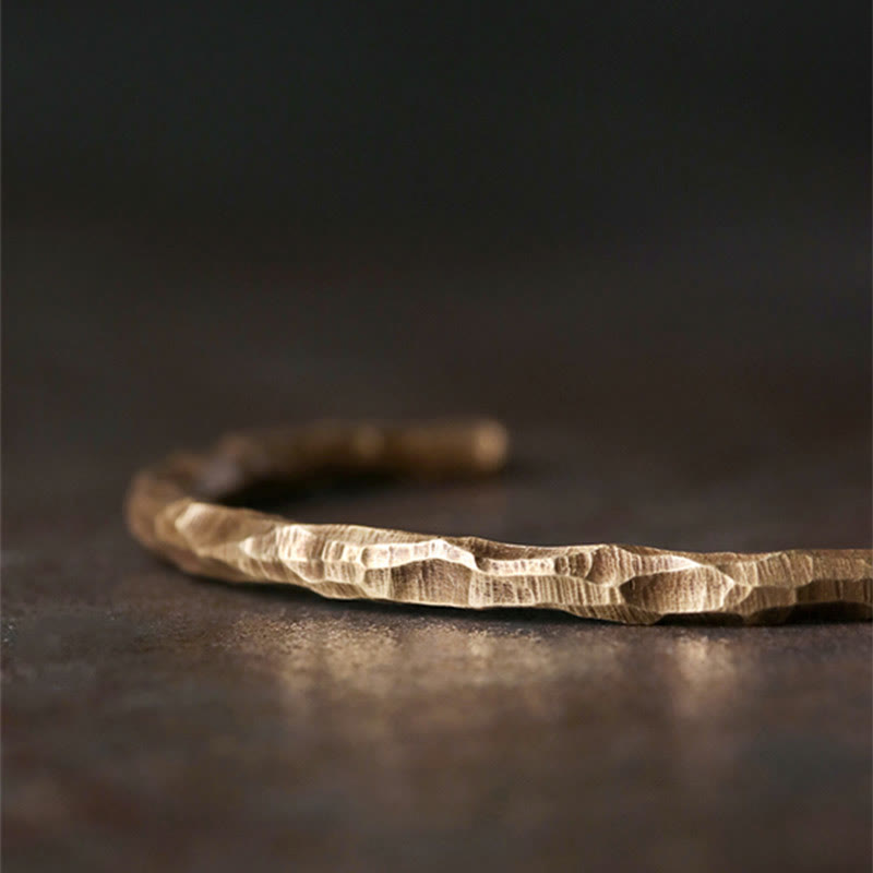 Fortune Jewel Tibetan Bump Texture Copper Luck Cuff Bracelet Bangle