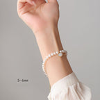 Buddha Stones 14K Gold Plated Natural Pearl Crystal Shell Charm Bead Bracelet