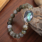 Fortune Jewel Natural Labradorite Moonstone Support Healing Beaded Bracelet