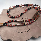 Fortune Jewel Nine-Eye Dzi Bead Red Agate Wealth Health Necklace