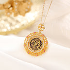 Fortune Jewel 925 Sterling Silver Plated Gold Lazurite Positive Necklace Pendant