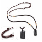Fortune Jewel Natural Black Tourmaline Positive Rope Necklace Pendant
