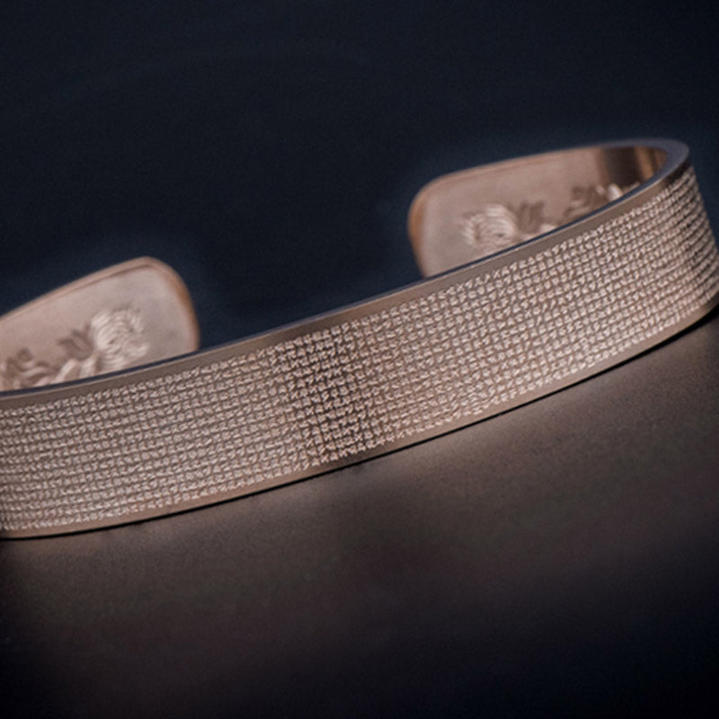 Fortune Jewel Shurangama Mantra Engraving Titanium Steel Blessing Bracelet
