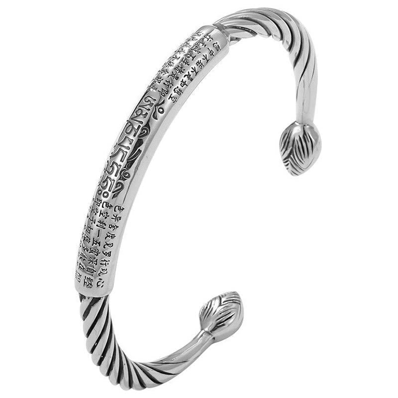 Fortune Jewel Tibetan Om Mani Padme Hum Heart Sutra Purity Cuff Bracelet