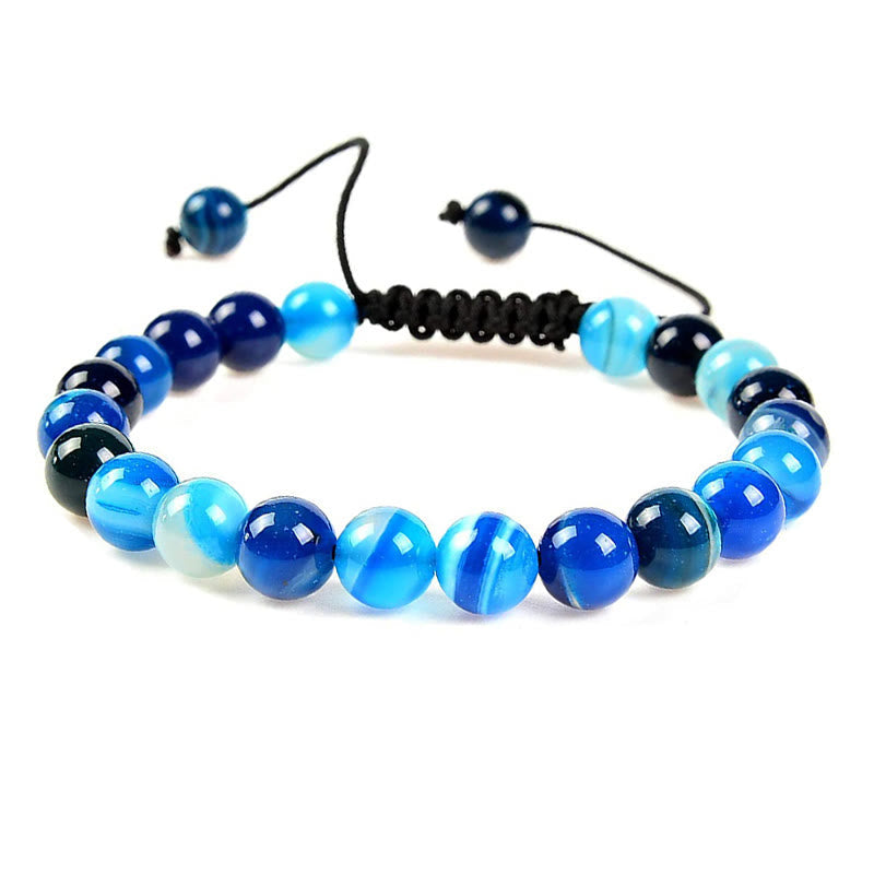 Fortune Jewel Natural Healing Power Gemstone Crystal Beads Unisex Adjustable Macrame Bracelet