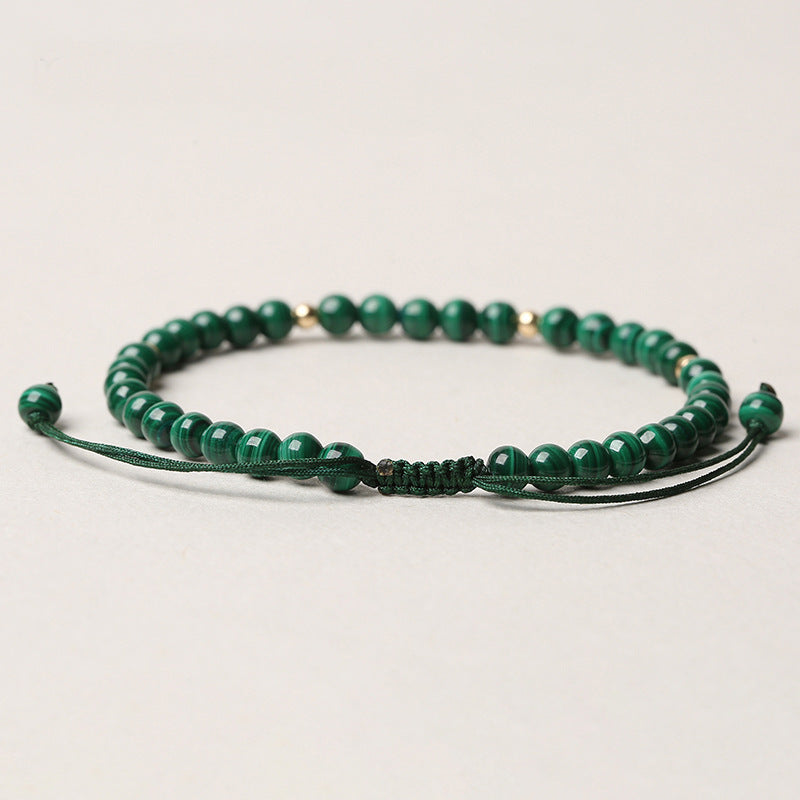Fortune Jewel Natural Malachite Protection Calmness String Bracelet