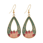 Fortune Jewel Lotus Butterfly Flower Alloy Copper Enlightenment Drop Earrings