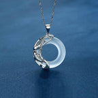 Fortune Jewel Natural White Jade Koi Lucky Necklace