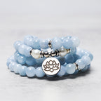 Fortune Jewel 108 Mala Beads Aquamarine Healing Bracelet