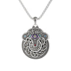 Fortune Jewel Peony Flower Copper Coins Wealth Necklace Pendant