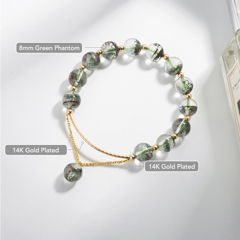 Fortune Jewel Green Phantom Crystal Confidence Charm Bracelet