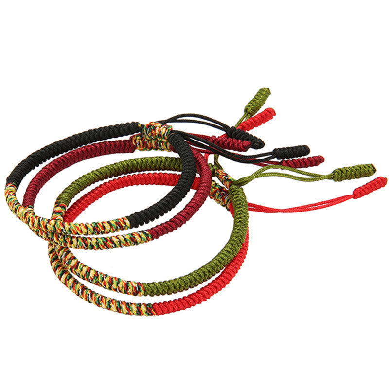 Fortune Jewel Tibetan Handmade Multicolor King Kong Knot Luck Strength Braided Bracelet
