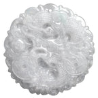 Fortune Jewel White Jade Dragon Protection Necklace String Pendant Fortune Jewel
