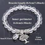 Fortune Jewel Natural Gemstone Tree of Life Lucky Charm Stretch Bracelet