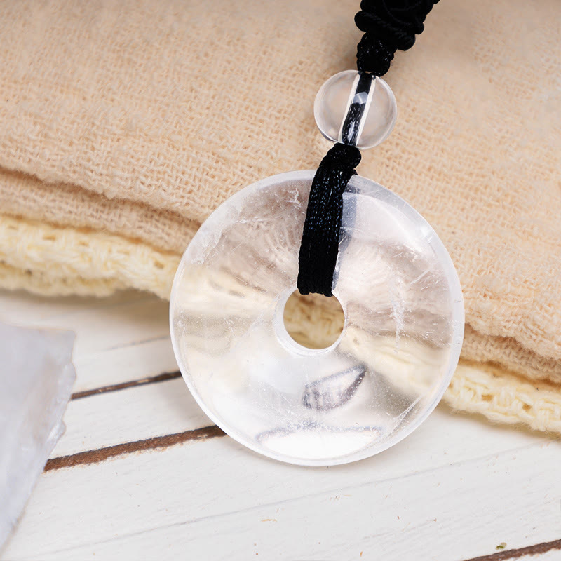 Fortune Jewel Lucky Coin Pendant Healing Crystal Gemstone Necklace