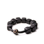 Fortune Jewel Tibetan Ebony Wood Dzi Bead Strength Bracelet