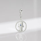 925 Sterling Silver Evil Eye Hamsa Symbol Prosperity Luck Chain Necklace Pendant