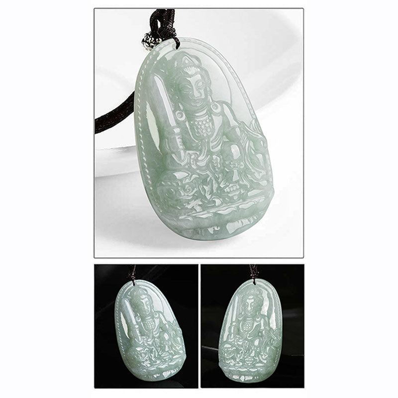Fortune Jewel Chinese Zodiac Natal Buddha Jade Wealth Prosperity Necklace Pendant Fortune Jewel