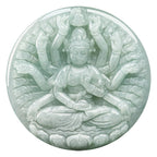 Fortune Jewel Thousand-Hand Kwan Yin Avalokitesvara Jade Blessing String Necklace Pendant Fortune Jewel