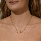 Gold-Plated Cubic Zirconia Starry Sky Pentagram Clavicle Necklace for Women