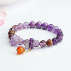 Fortune Jewel Natural Amethyst Purple Phantom Gemstone Spiritual Awareness Bracelet