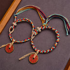 Fortune Jewel Handmade Bagua Harmony Multicolored Rope Bracelet