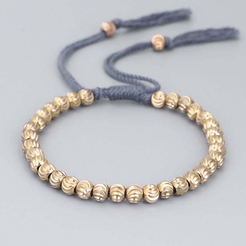 Fortune Jewel Tibetan Handmade Copper Bead Luck String Bracelet