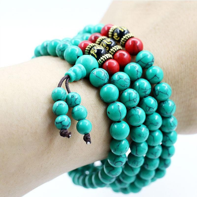 Fortune Jewel Tibetan Turquoise Purification Necklace Mala