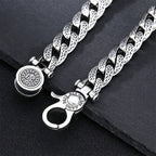 Fortune Jewel Tiger Tang Dynasty Flower Design Engraved Luck Energy Bracelet
