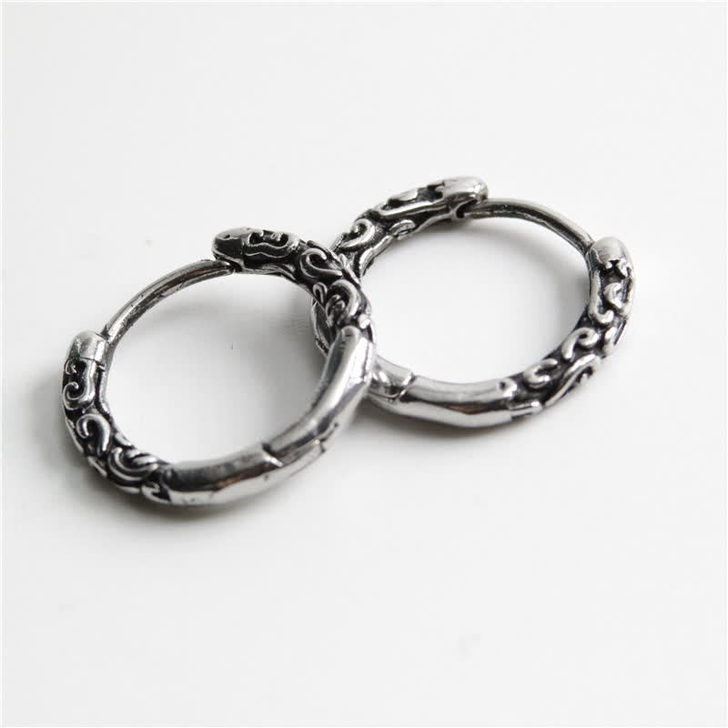 Fortune Jewel Viking Celtic Hoop Titanium Steel Balance Earrings