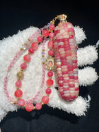 Pink Jelly Gemstone Natural Corn Ornament