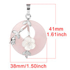 Fortune Jewel Various Crystal Amethyst Green Aventurine Flower Healing Necklace Pendant