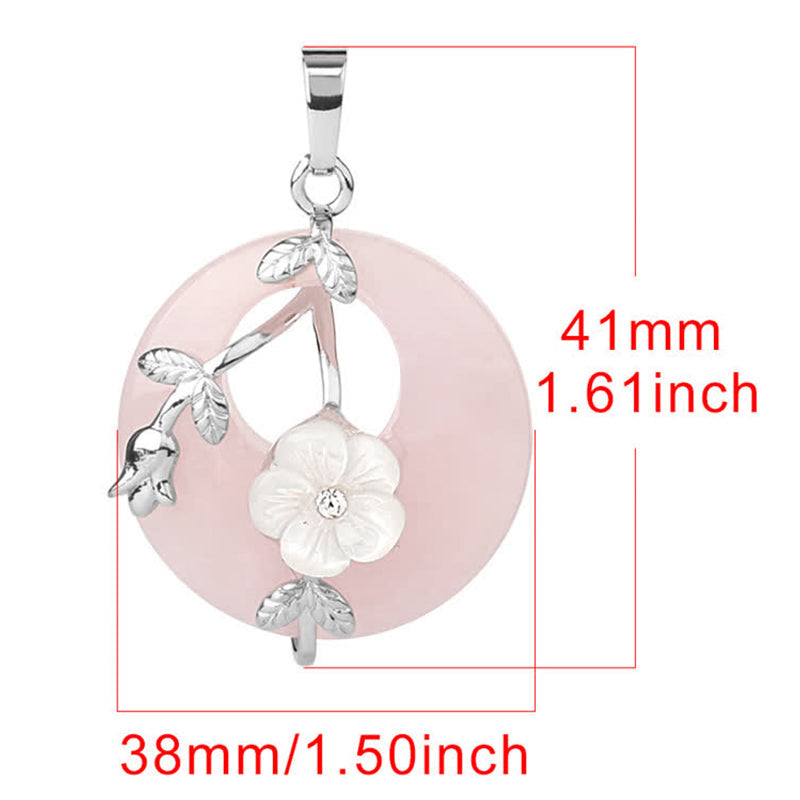 Fortune Jewel Various Crystal Amethyst Green Aventurine Flower Healing Necklace Pendant