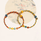 Fortune Jewel Handmade Dunhuang Color Thread Peace And Joy Protection Braid String Bracelet