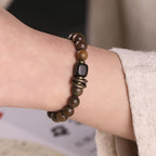 Fortune Jewel Tibetan Green Sandalwood Crystal Soothing Peace Bracelet