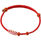 Fortune Jewel Handmade Peach Blossom Protection Braided Rope Bracelet
