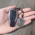 Fortune Jewel Peony Flower Copper Coin Auspicious Wealth Key Chain