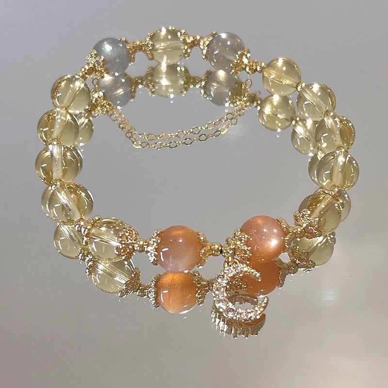 Fortune Jewel Blessed Moon Citrine Abundant Energy Bracelet