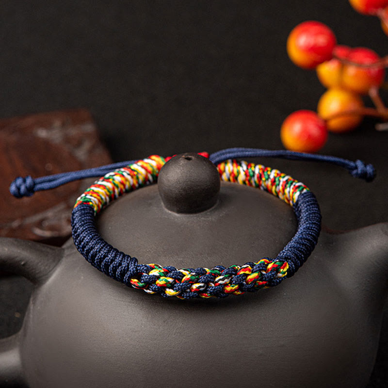 Fortune Jewel Tibetan Handmade Colorful King Kong Knot Luck Braid String Bracelet