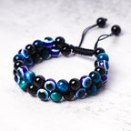 Fortune Jewel Evil Eye Hematite Tiger Eye Protection Beaded Bracelet