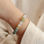 Fortune Jewel Single Double Layer Jade Peace Buckle Luck Bracelet