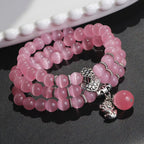 Fortune Jewel Cat Eye PiXiu Support Triple Wrap Bracelet