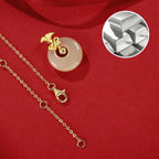 Fortune Jewel 925 Sterling Silver Natural Hetian Jade Carnation Flower Prosperity Necklace Pendant